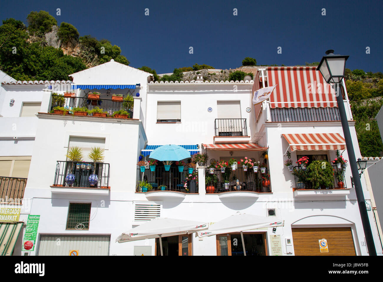 Apartments above a bar in Frigiliana, Andalusia, Spain, Costa del Sol