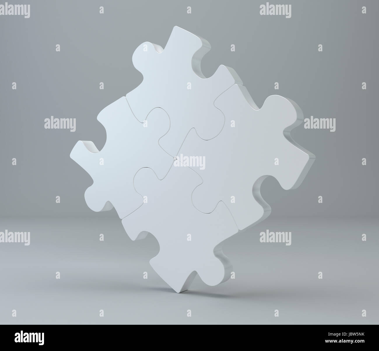 Studio 3d rendering of puzzles on a gray background Stock Photo - Alamy