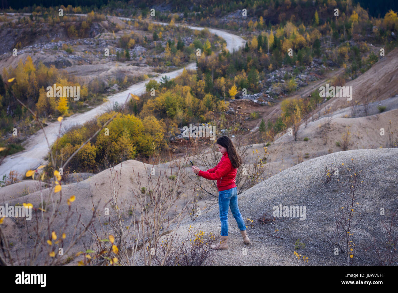Girl in park, Chusovoy, Russia Stock Photo