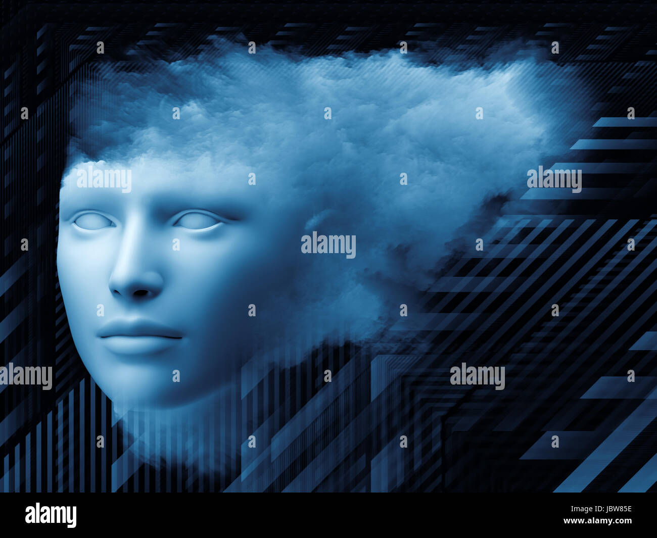 Fractal Mind series. Visually attractive backdrop made of human head