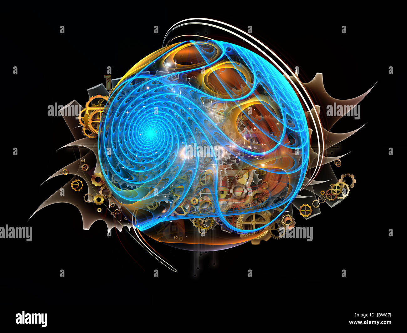 Conceptual Particle series. Design composed of fractal and conceptual ...
