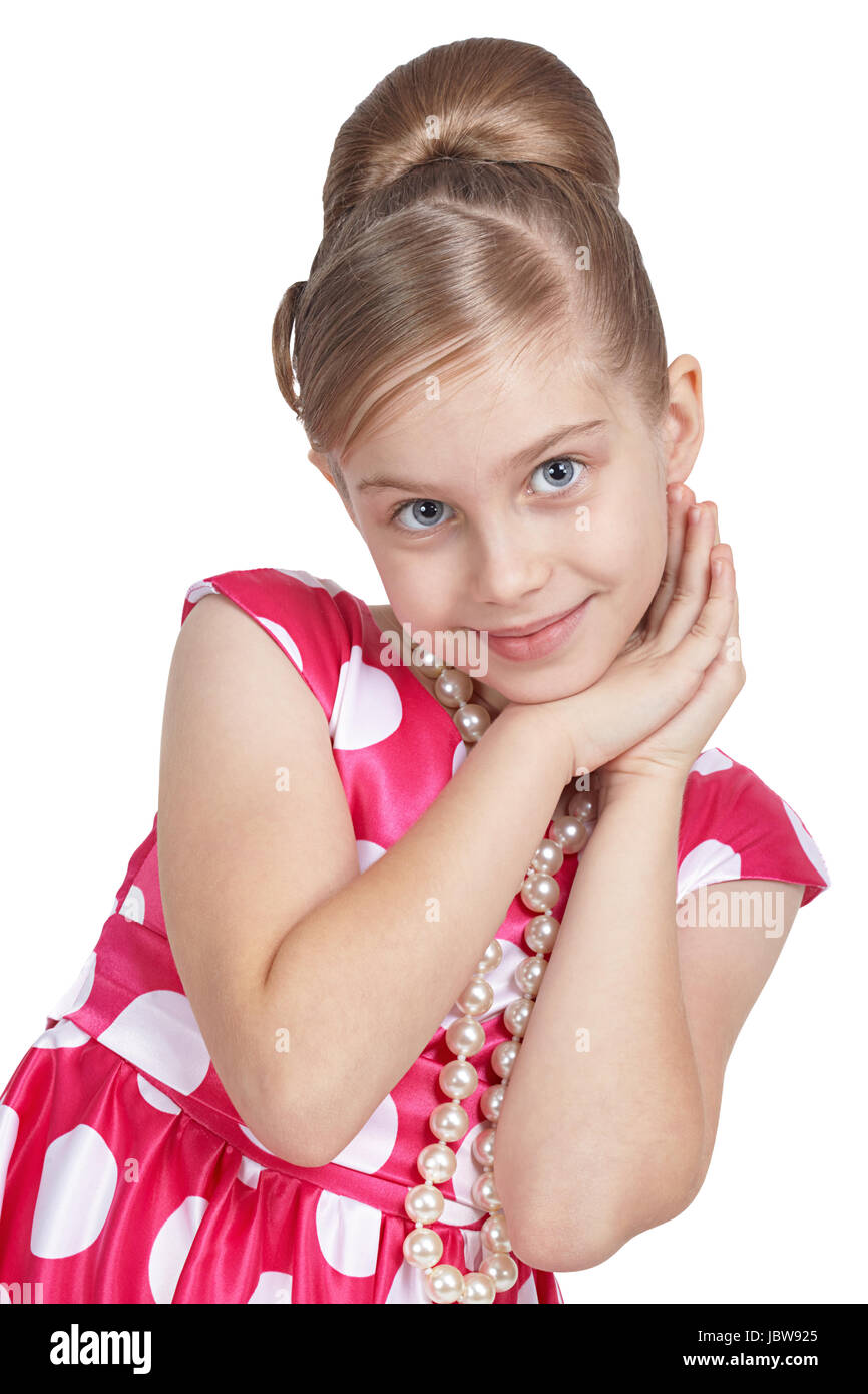 A girl dressed in retro style Stock Photo