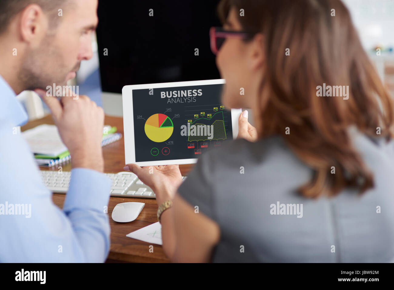 Business analysis on circle diagram Stock Photo Alamy