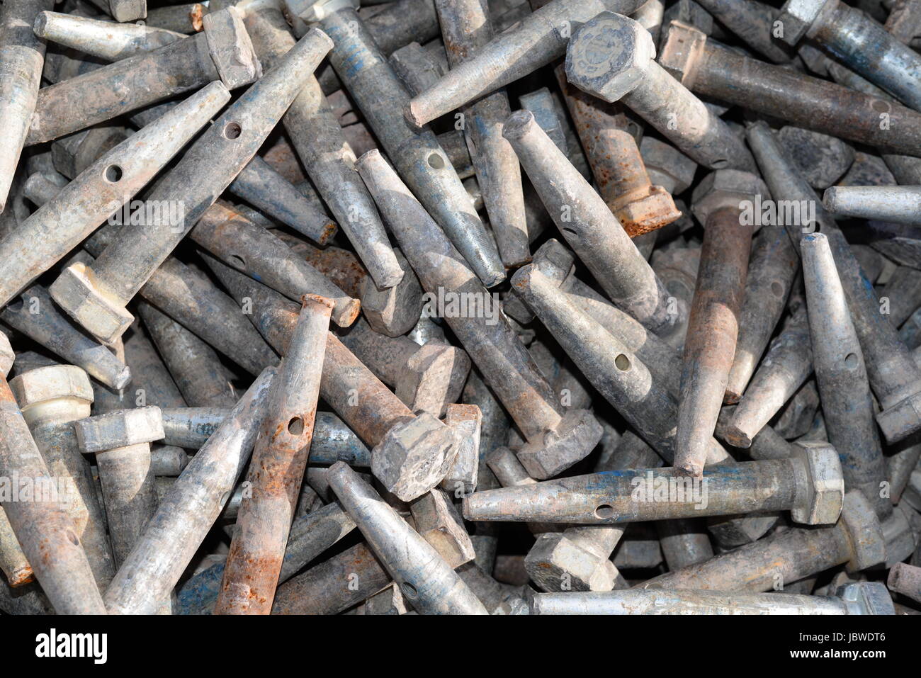 Bolzen, metall, betonarbeiten, bau, bauindustrie, baubranche, nagel, nägel Stock Photo