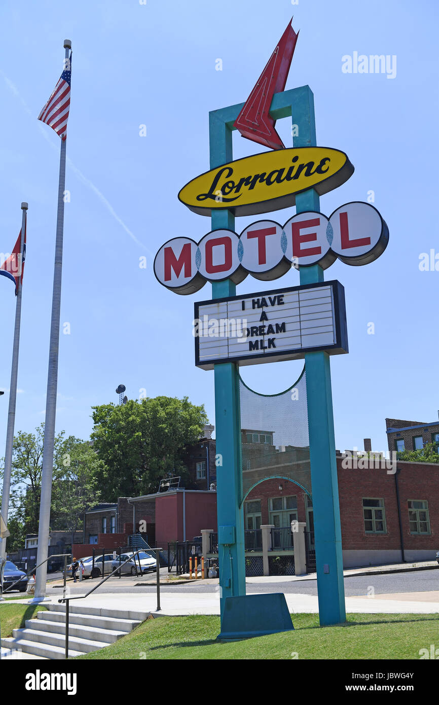 Memphis, TN, USA - June 9, 2017: The Lorraine Motel, site of the National Civil Rights Museum and the site of the Assassination of Dr. Martin Luther K Stock Photo