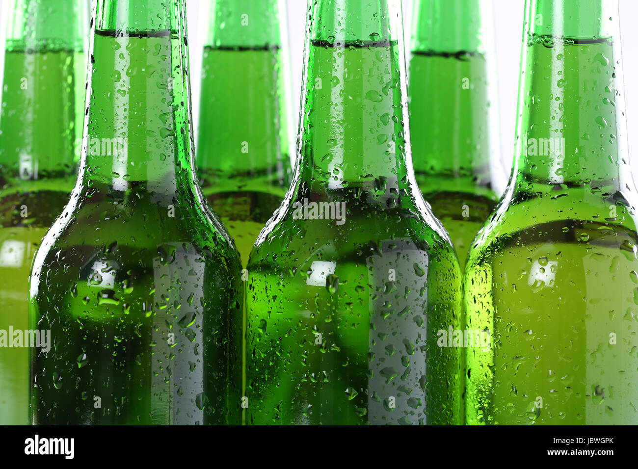 Kaltes Bier in Flaschen Getränk mit Alkohol Stock Photo