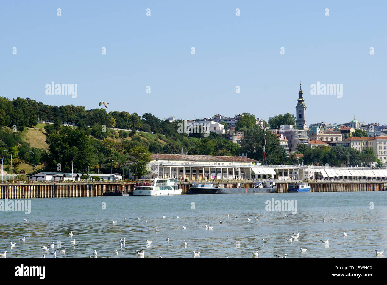 Serbia, Belgrade the Danube river Stock Photo