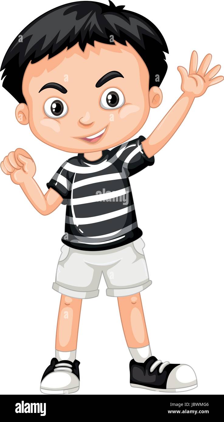 Cartoon boy with black shorts hi-res stock photography and images - Alamy