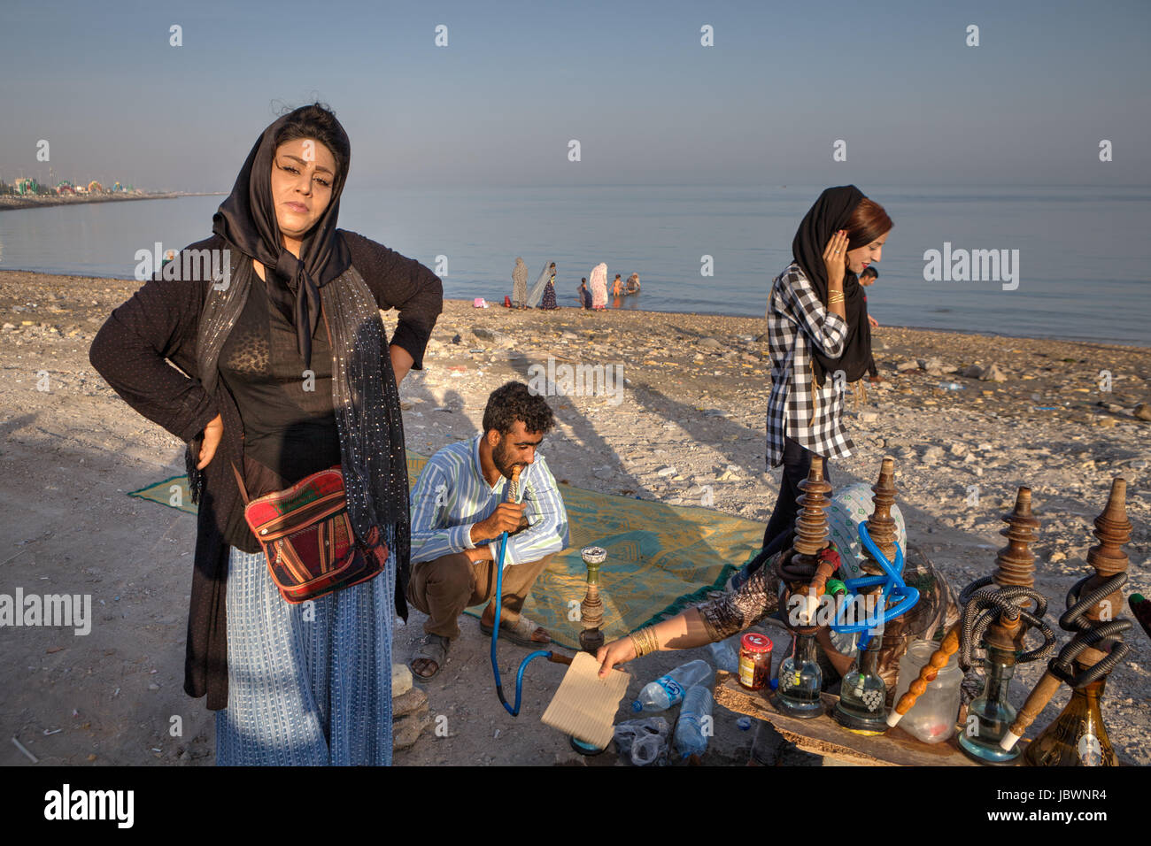 Bandar Abbas, Hormozgan Province, Iran - 16 april, 2017: Portrait of an  Iranian woman who is resting on the Persian Gulf beach on a sunny evening  nea Stock Photo - Alamy