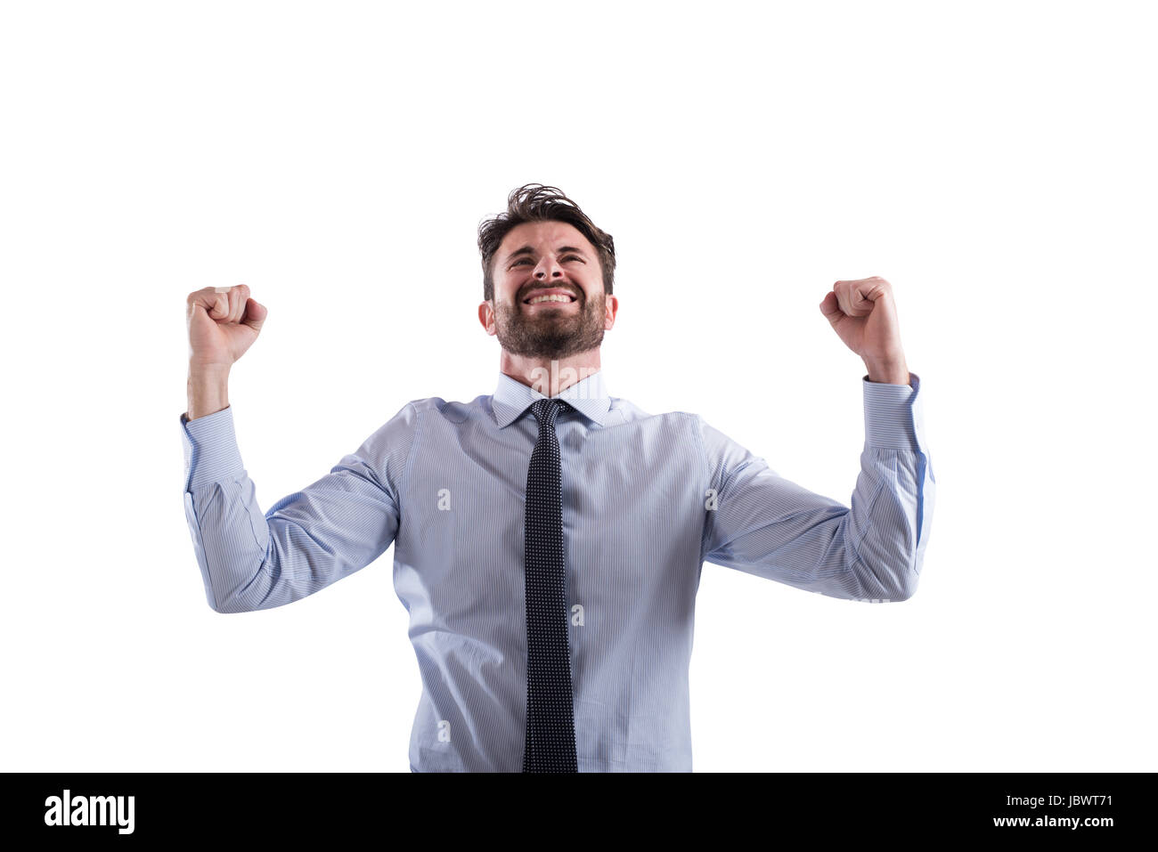 Successful victorious businessman Stock Photo