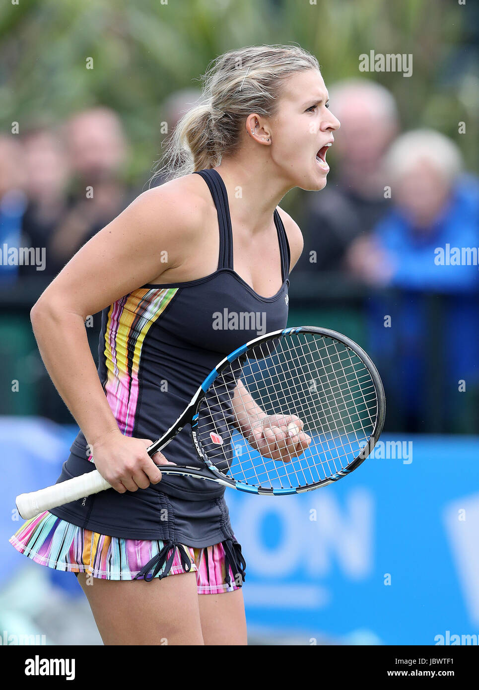 Croatias Jana Fett Celebrates Her Win Against Germanys Mona Barthel