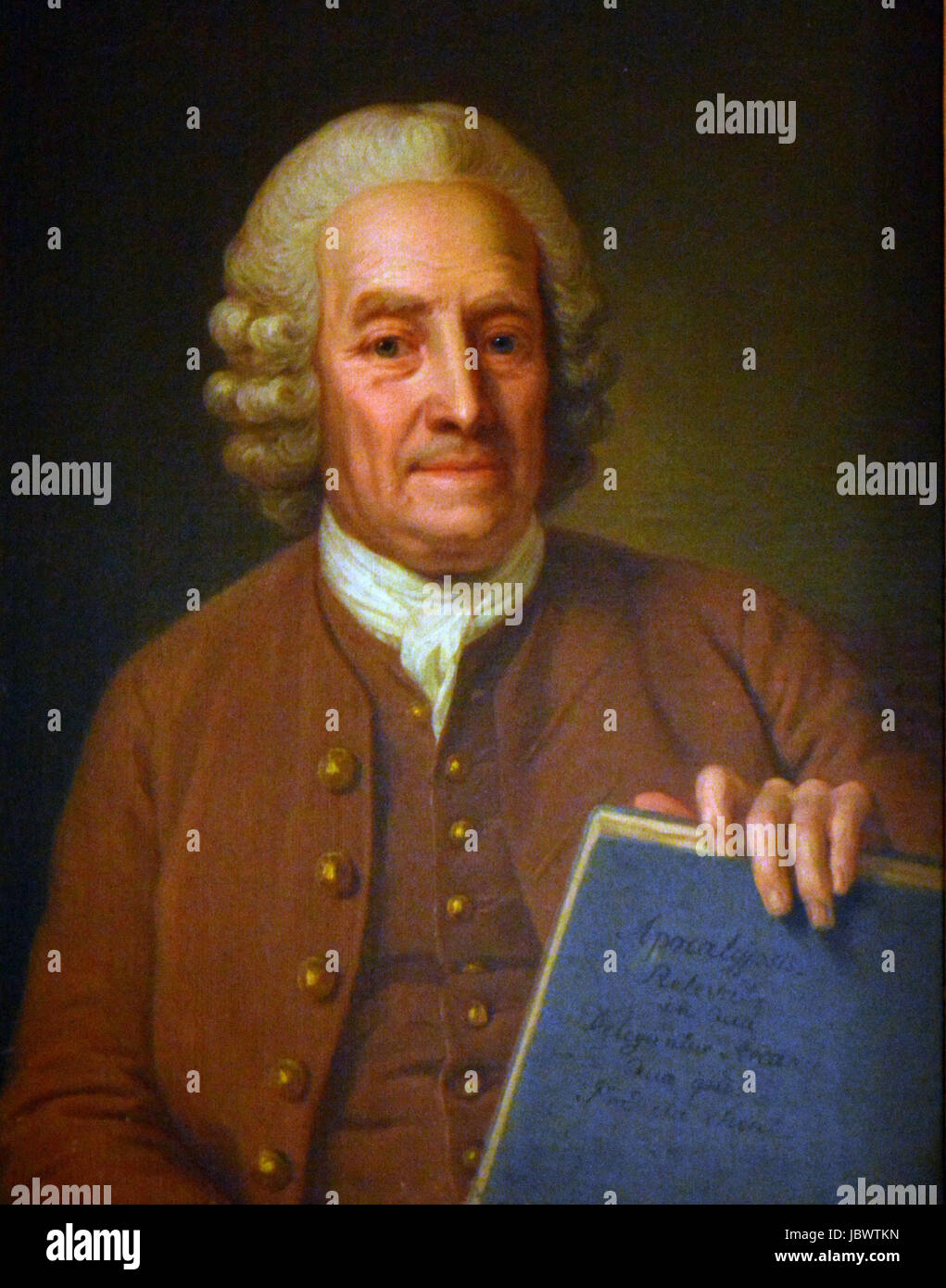 EMANUEL SWEDENBORG (1688-1772) Swedish philosopher, inventor and scientist about 1766 painted by Per Krafft the Elder Stock Photo