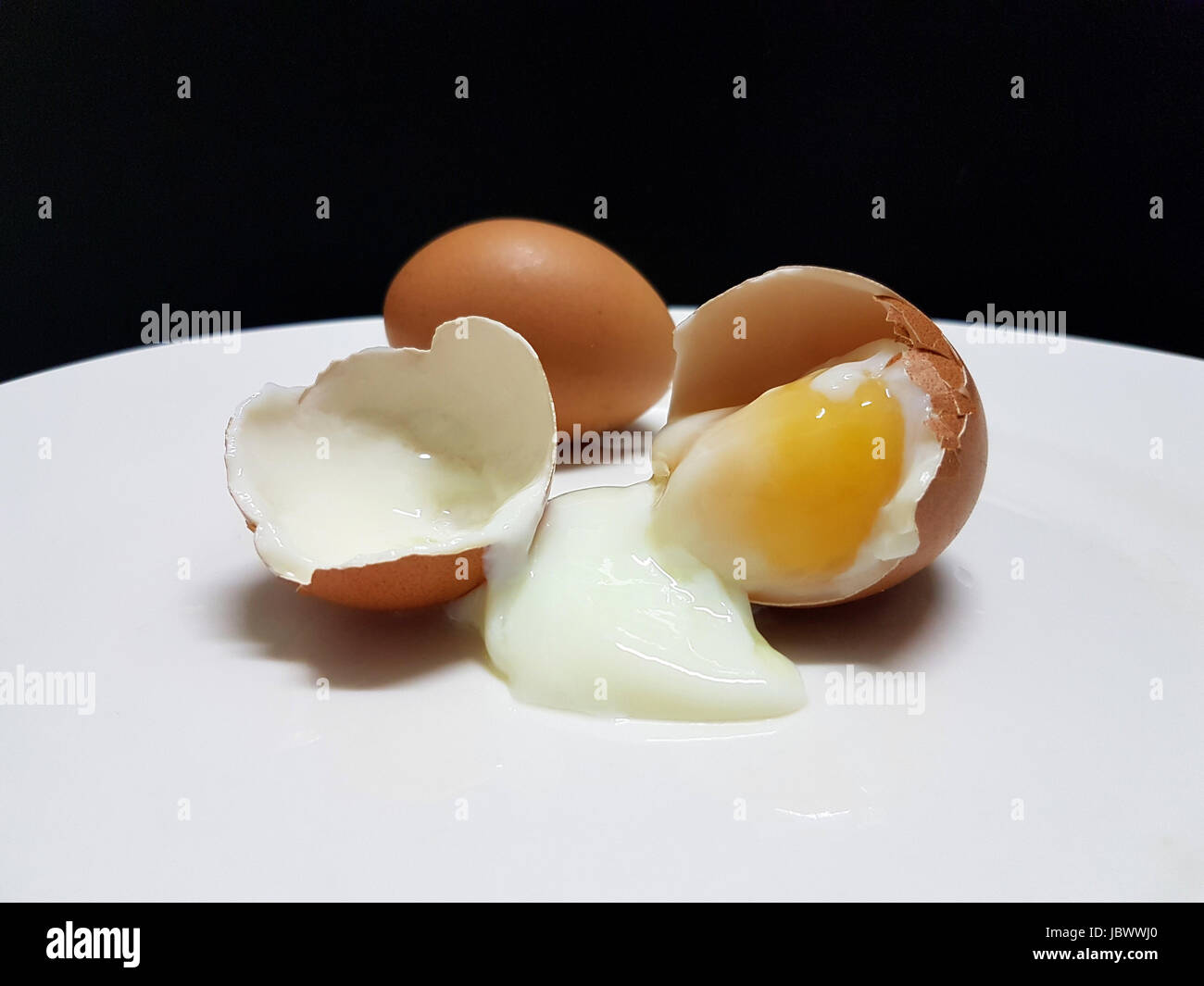 Half Boiled Eggs Stock Photo Alamy