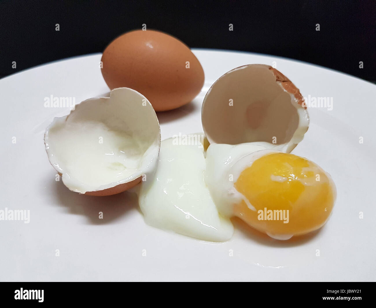 Half Boiled Eggs Stock Photo Alamy