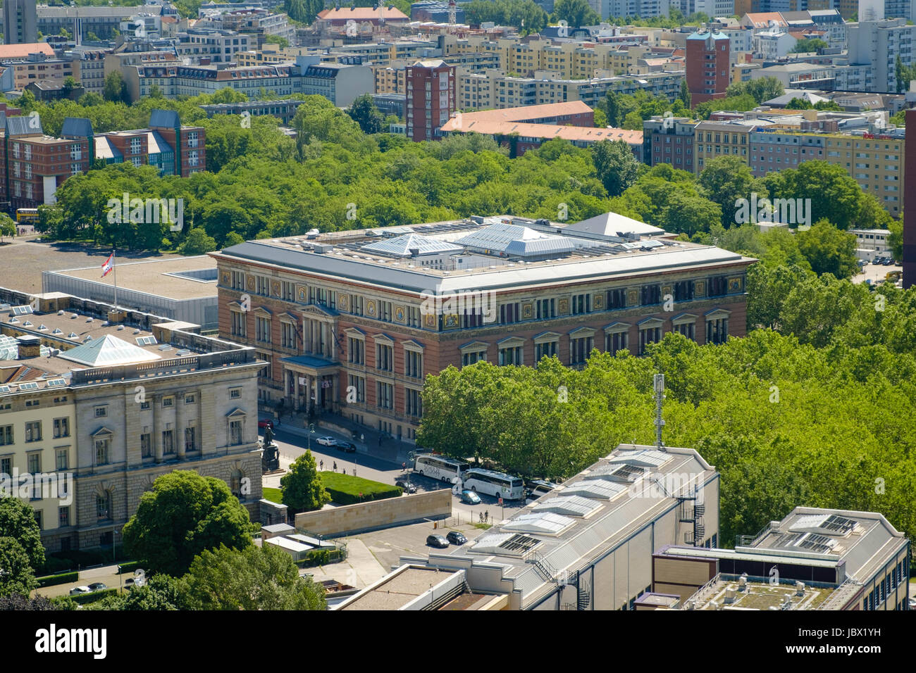 Berlin, Germany - june 9, 2017: Aerial view of the Martin Gropius Bau in Berlin, Kreuzberg, Germany. Stock Photo