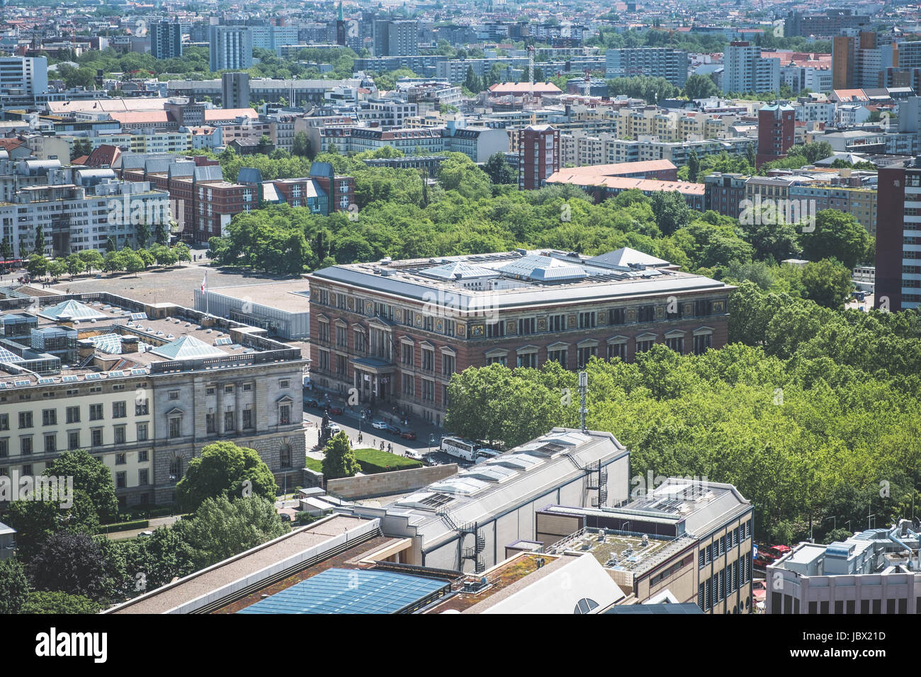 Berlin, Germany - june 9, 2017: Aerial view of the Martin Gropius Bau in Berlin, Kreuzberg, Germany. Stock Photo