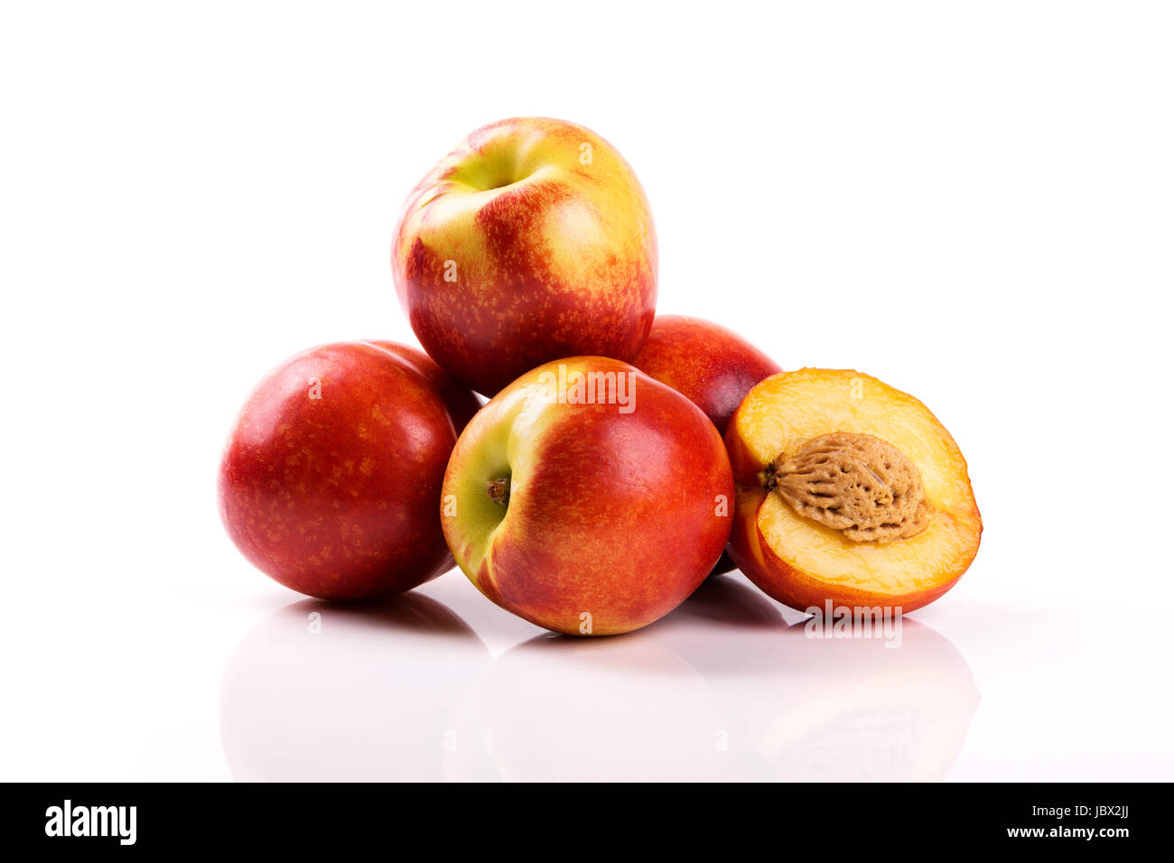 nectarines isolated on white background Stock Photo Alamy