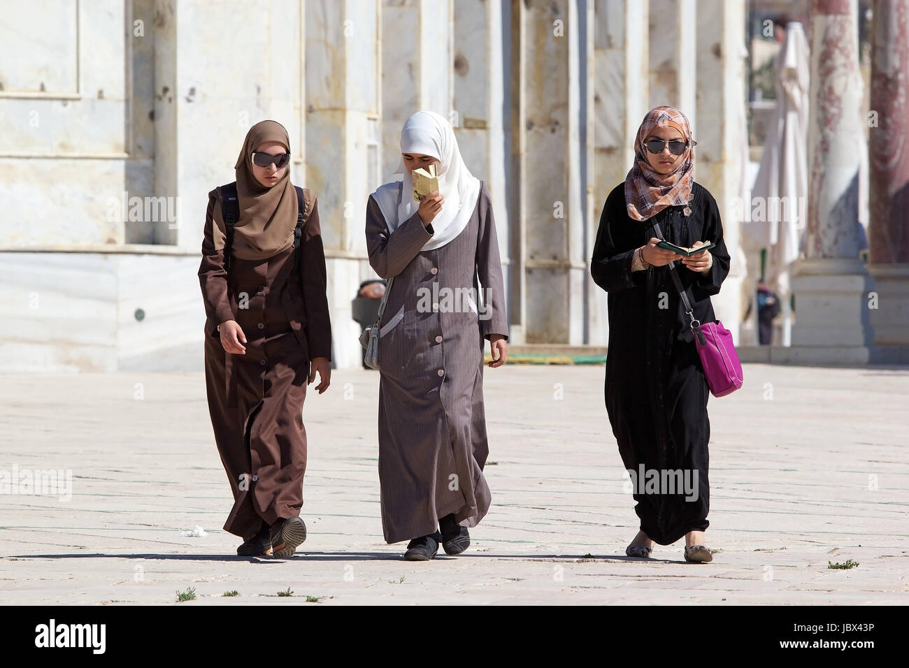 Arab women with traditional dress are visiting the Temple Mount, Jerusalem,  Israel Stock Photo - Alamy
