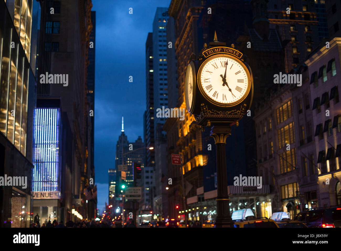 Street in Manhattan, Trump Tower, New York, USA Stock Photo
