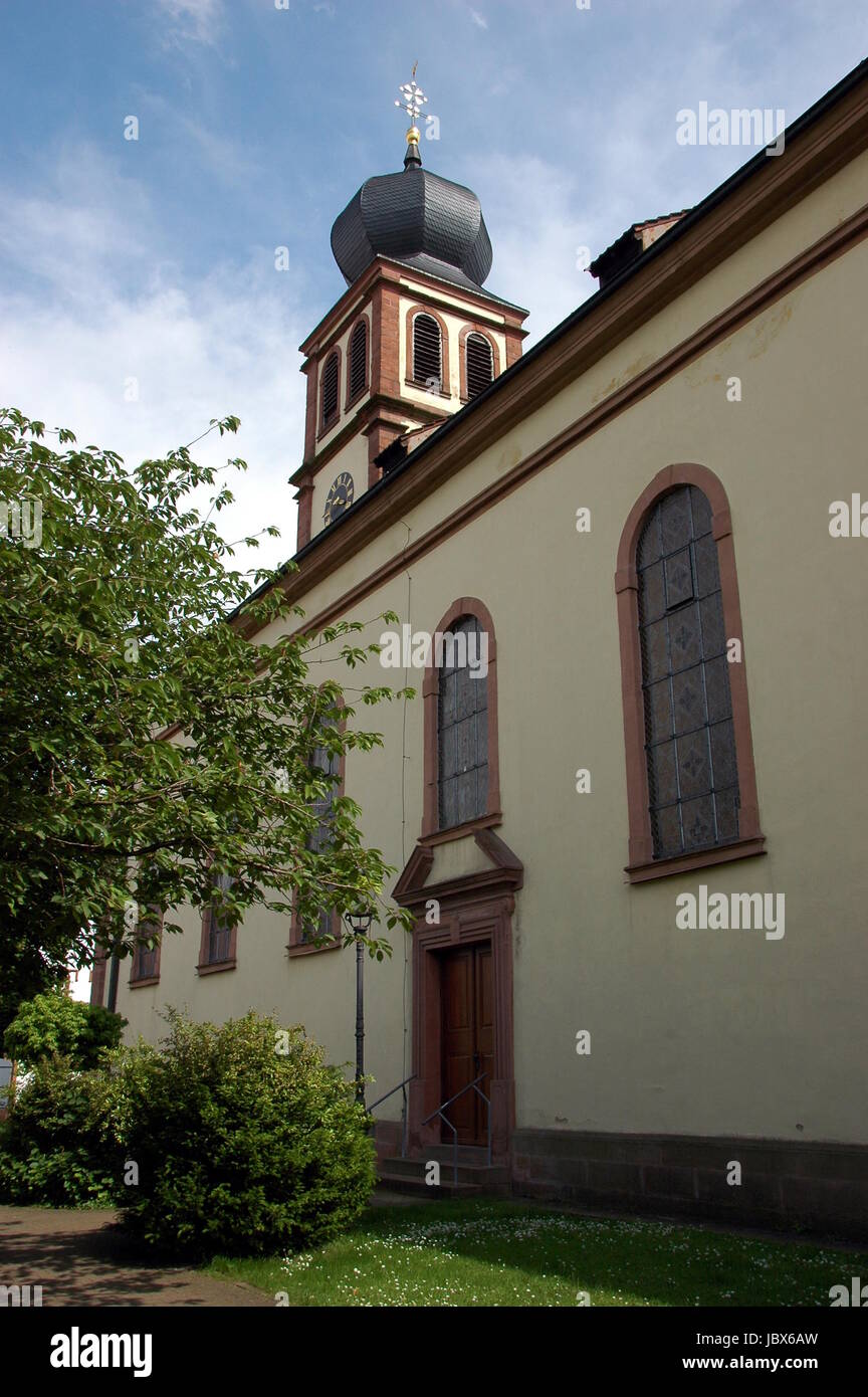 side view catholic church hagenbach Stock Photo