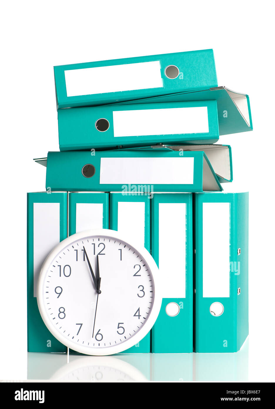wall clock with files Stock Photo Alamy