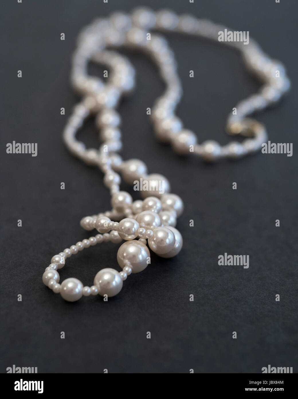 Costume jewelry pearl necklace Stock Photo