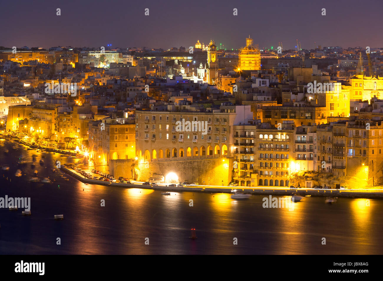 Aerial view of Senglea from Valletta, Malta Stock Photo