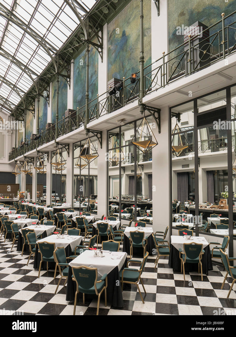 Wintergarten in Hotel NH Collection Amsterdam Grand Hotel Krasnapolsky, Dam 9, Amsterdam, Province North Holland, Netherlands Stock Photo