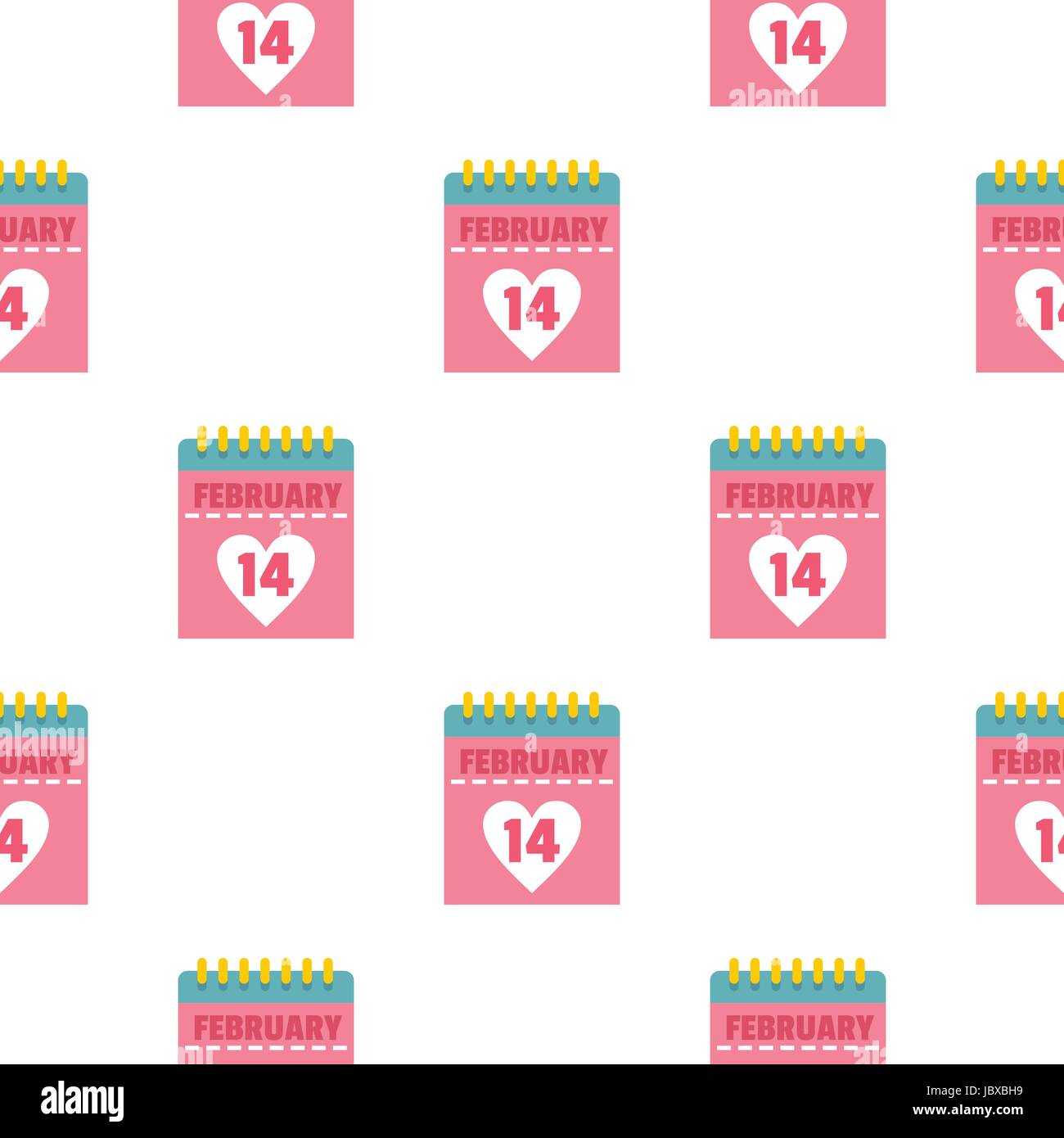Pink Valentines day calendar pattern seamless Stock Vector Image & Art ...