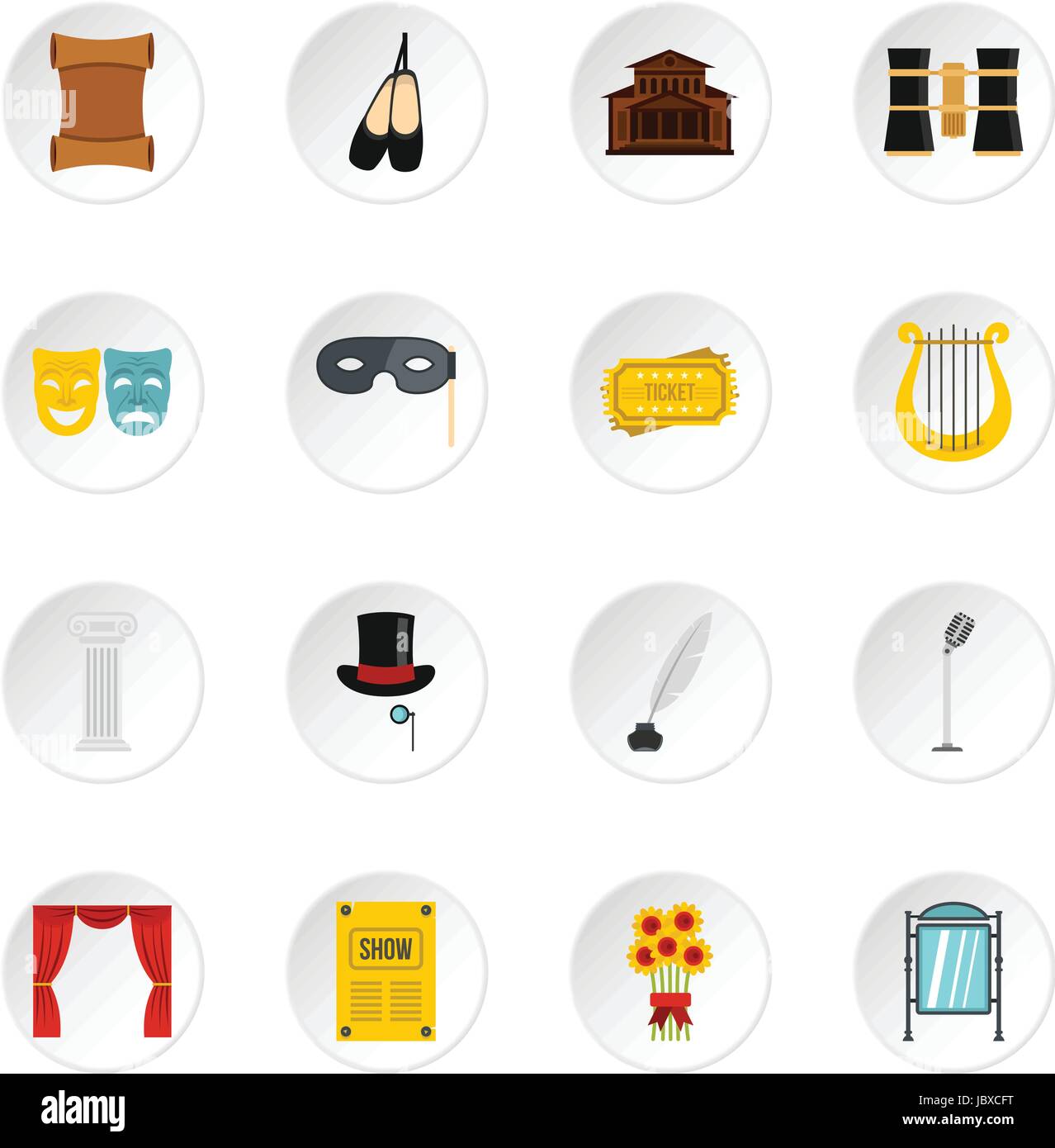Theater set flat icons Stock Vector Image & Art - Alamy