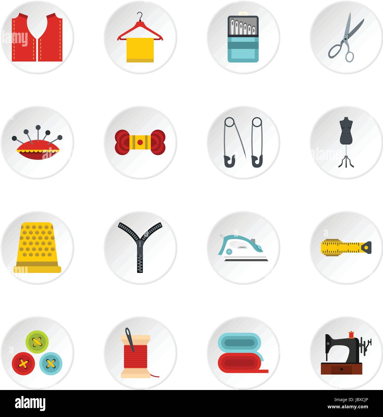 Sewing set flat icons Stock Vector Image & Art - Alamy