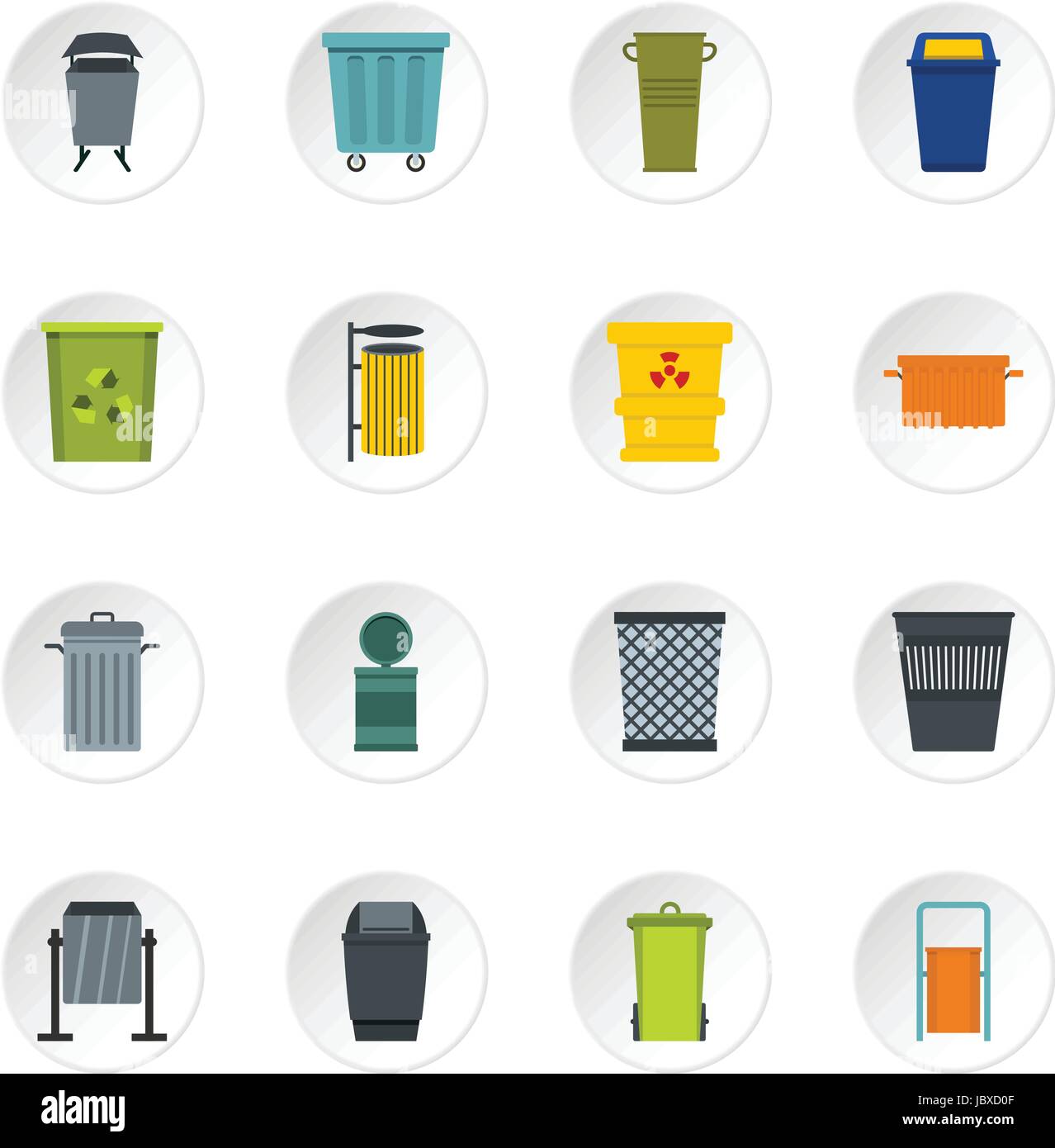 Garbage container icons set in flat style Stock Vector Image & Art - Alamy