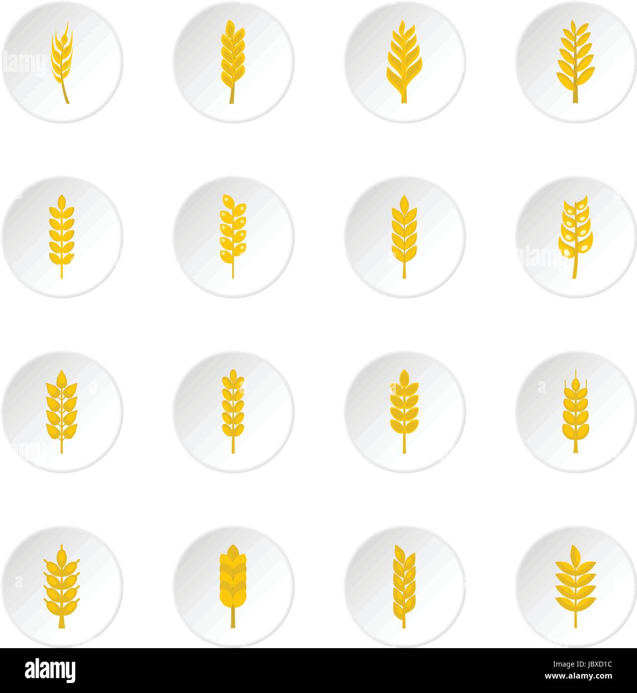 Ear corn icons set in flat style Stock Vector Image & Art - Alamy