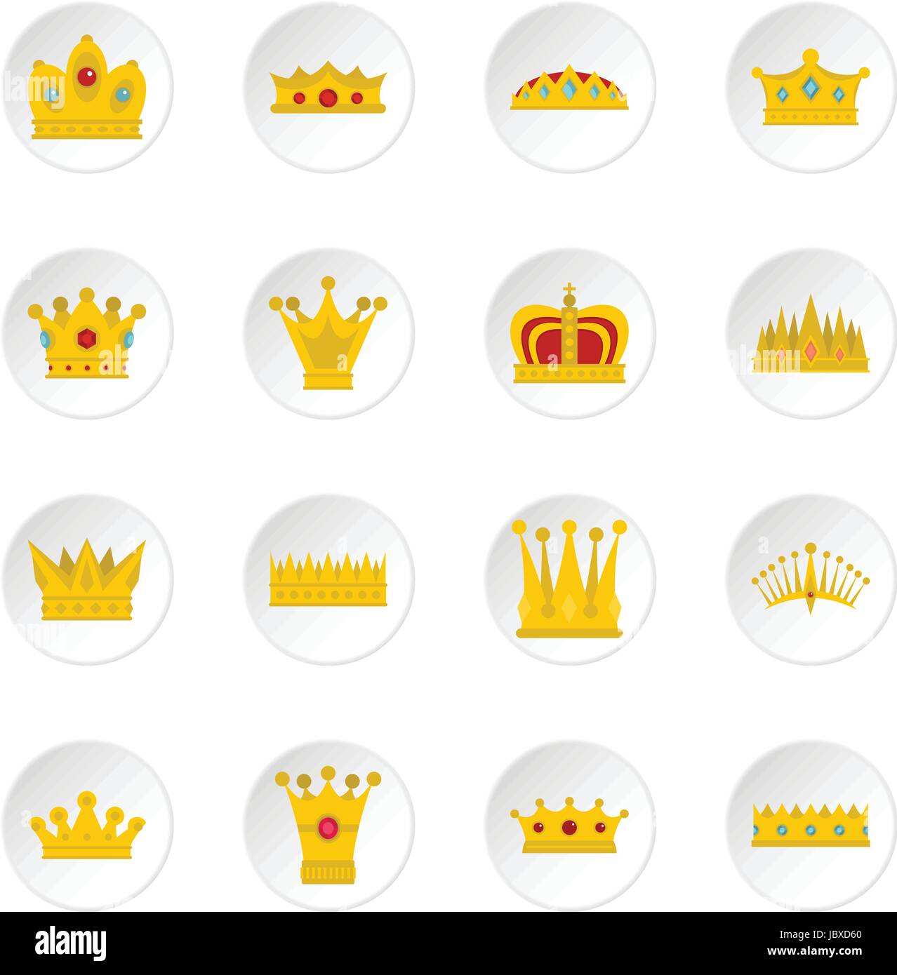 Crown icons set in flat style Stock Vector Image & Art - Alamy