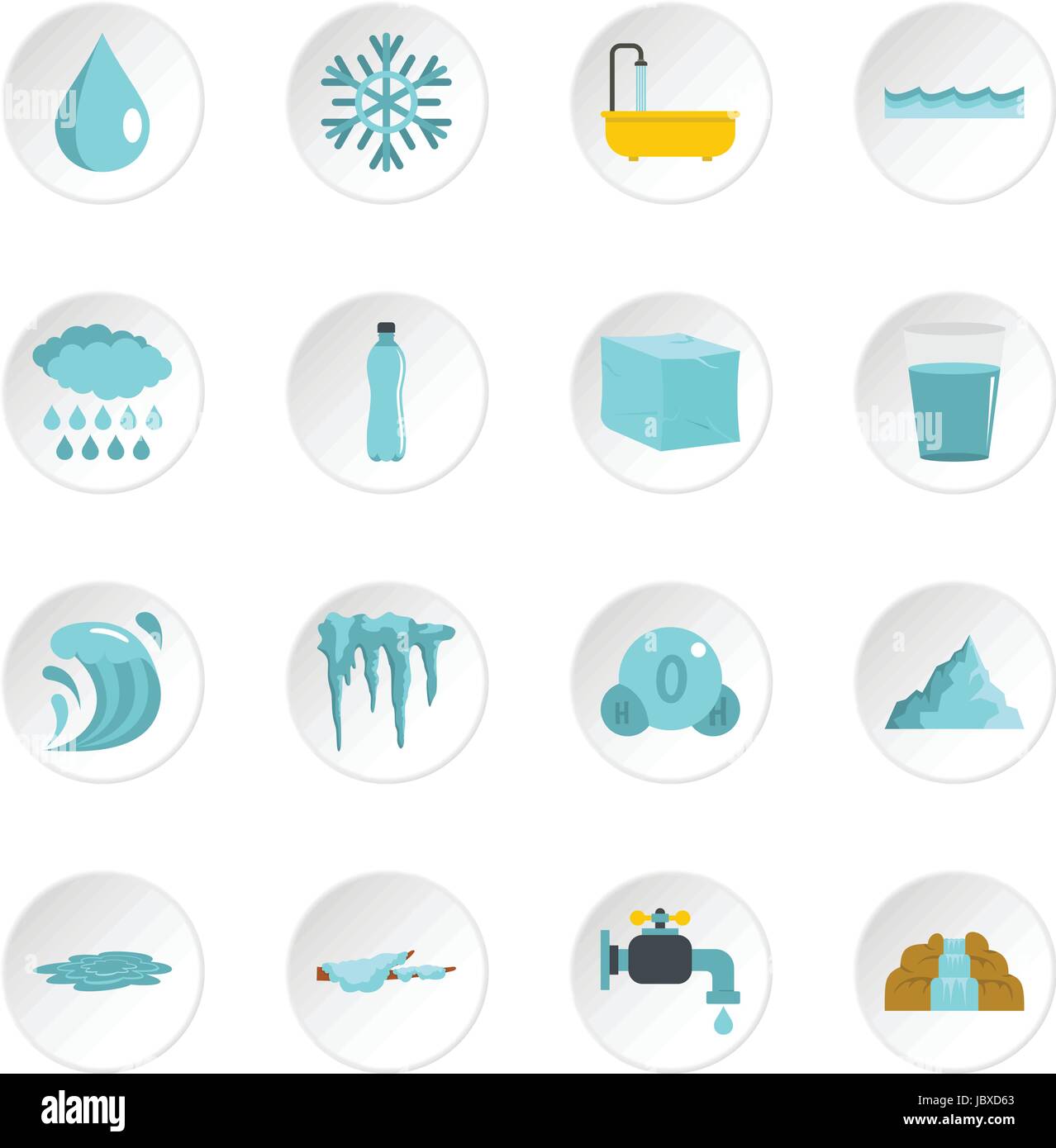 Water icons set in flat style Stock Vector Image & Art - Alamy