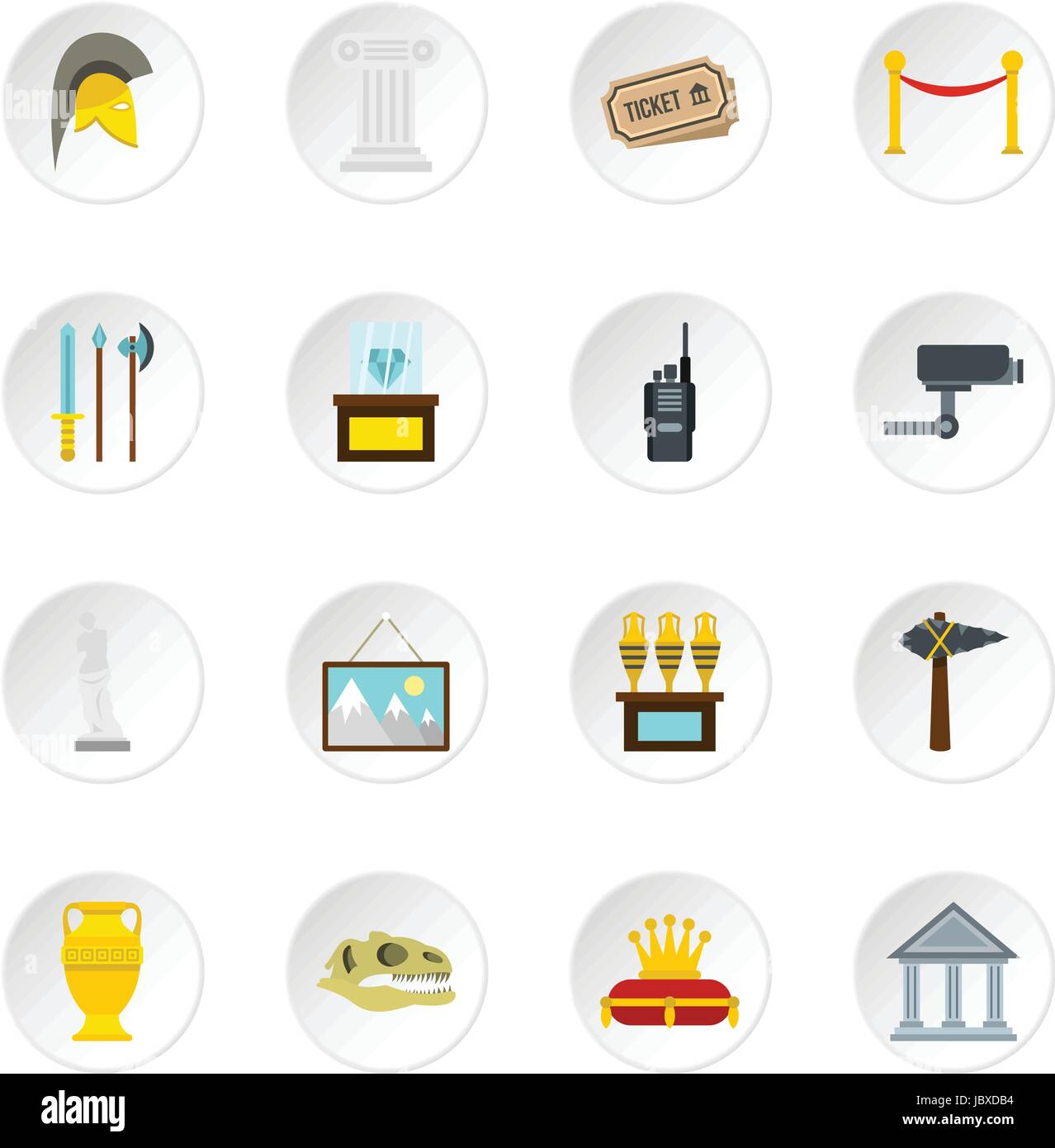 Museum icons set, flat style Stock Vector Image & Art - Alamy