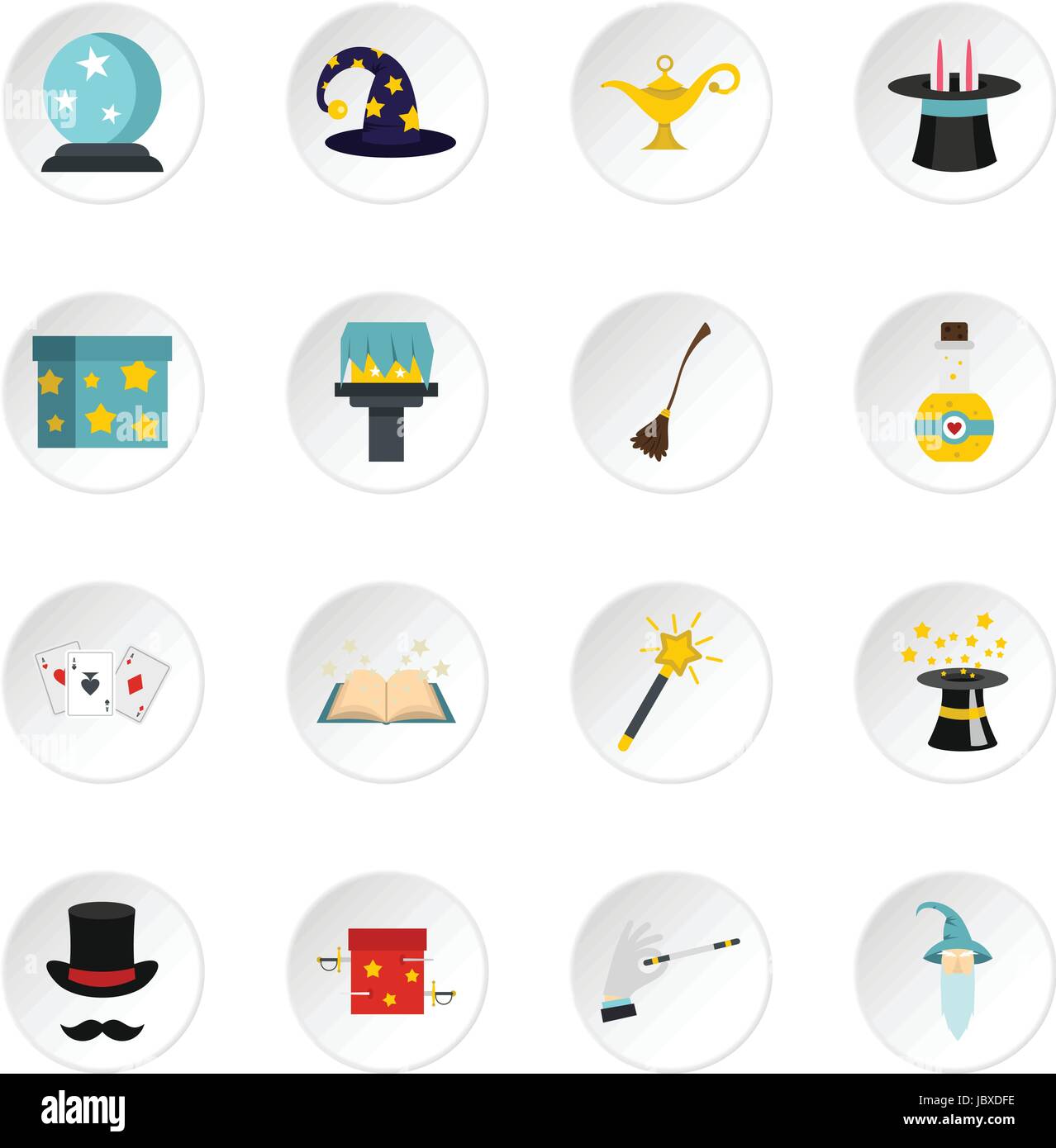 Magic icons set in flat style Stock Vector Image & Art Alamy
