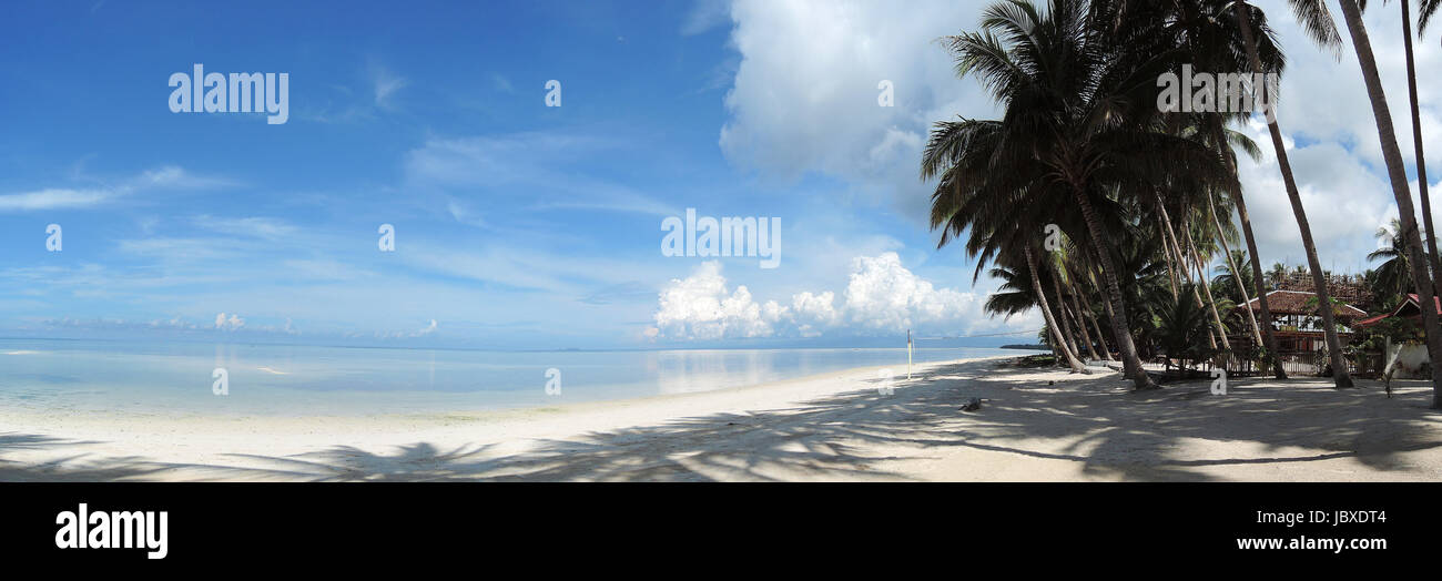 A morning panaroma from Siquijor white sand beach Stock Photo
