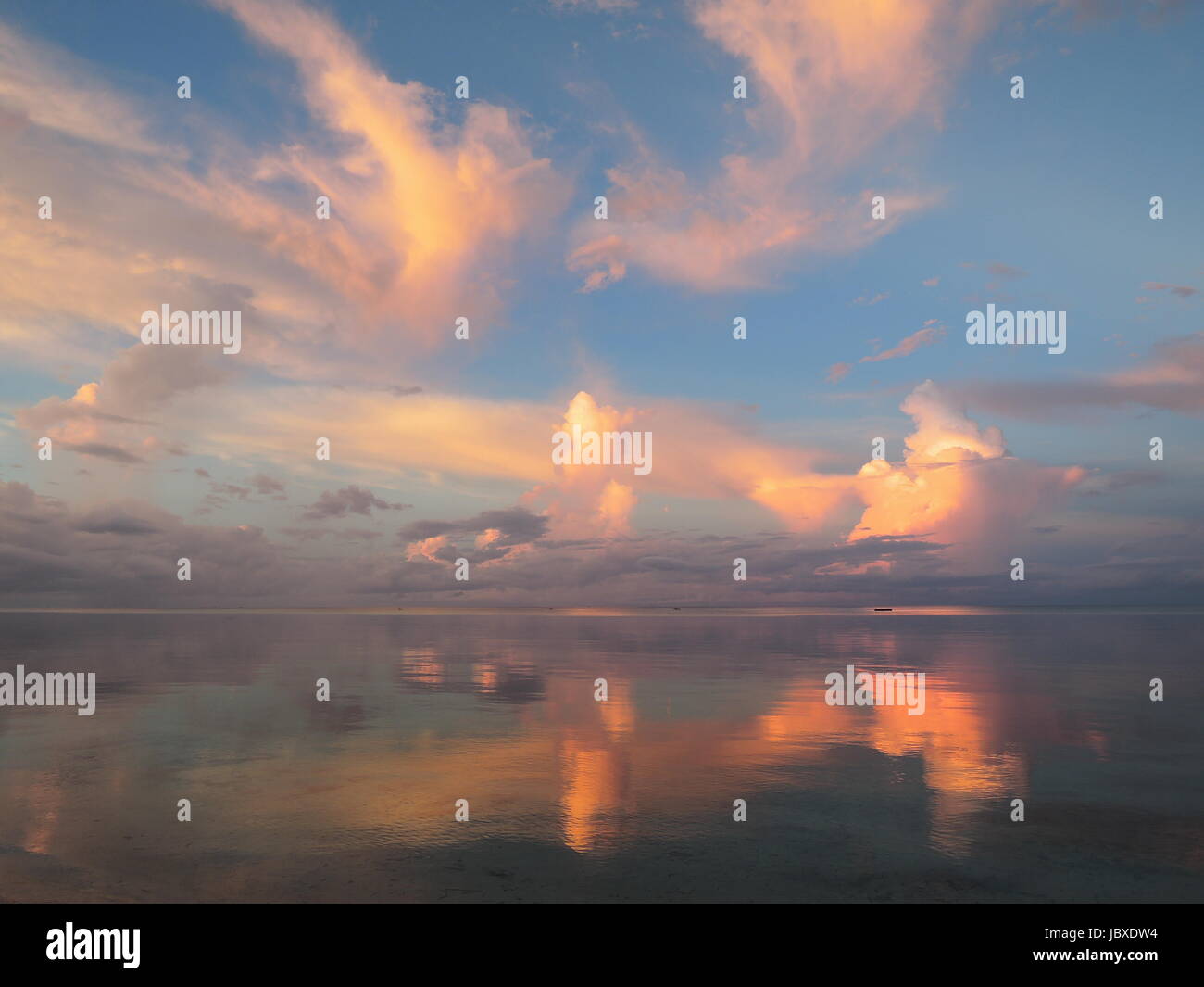 Calm ocean at Sunrise Stock Photo