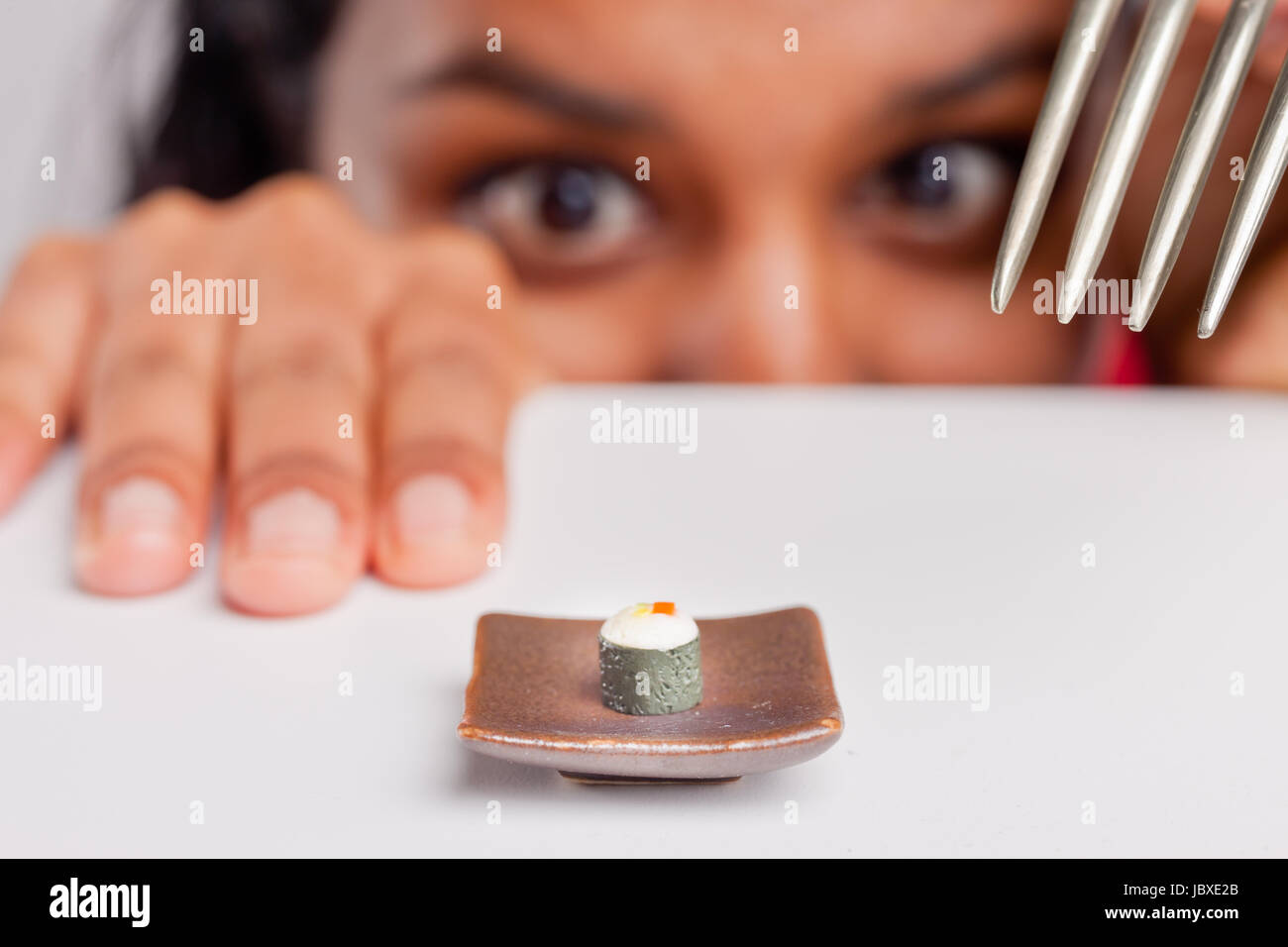 indian girl on a severe diet Stock Photo