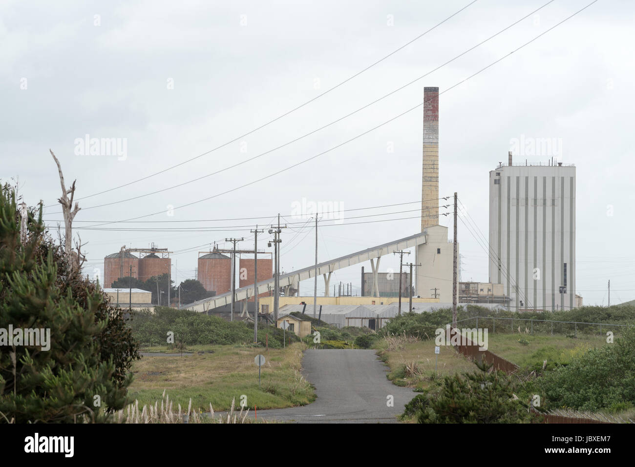 Samoa Pulp Mill in Samoa, California. Stock Photo