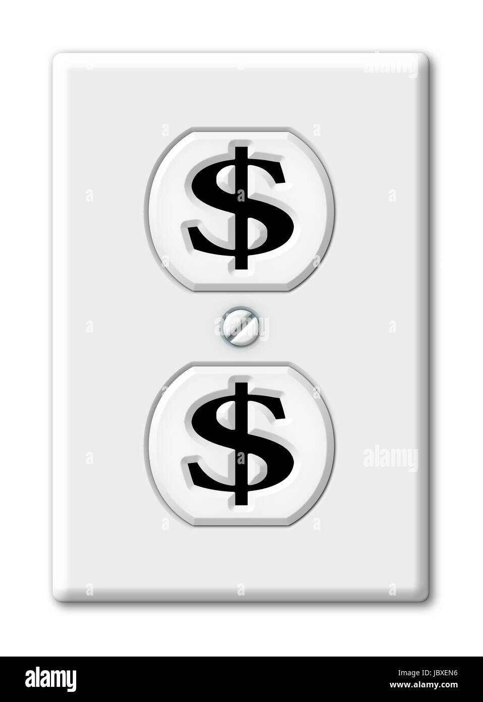 Illustration Of An Electrical Outlet As Dollar Symbols Stock Photo Alamy