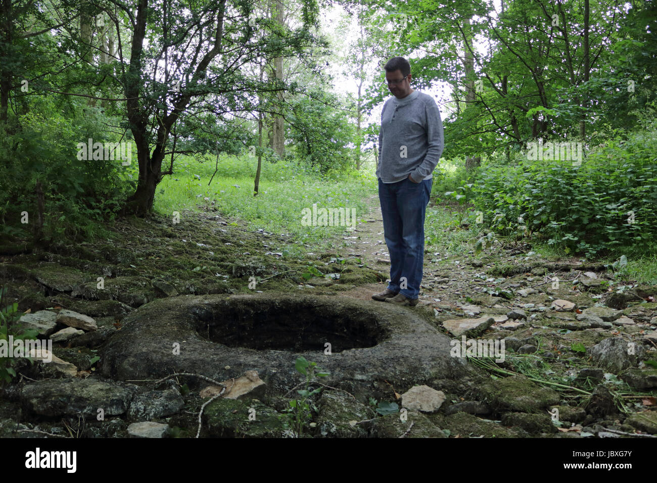 The  Lyd Well possible River Thames Source or Head near Kemble Gloucestershire UK Stock Photo