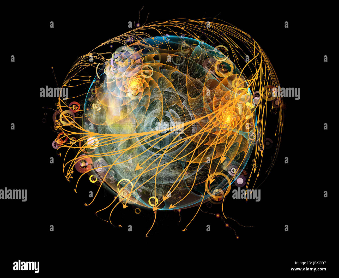 Conceptual Particle series. Design composed of fractal and conceptual ...