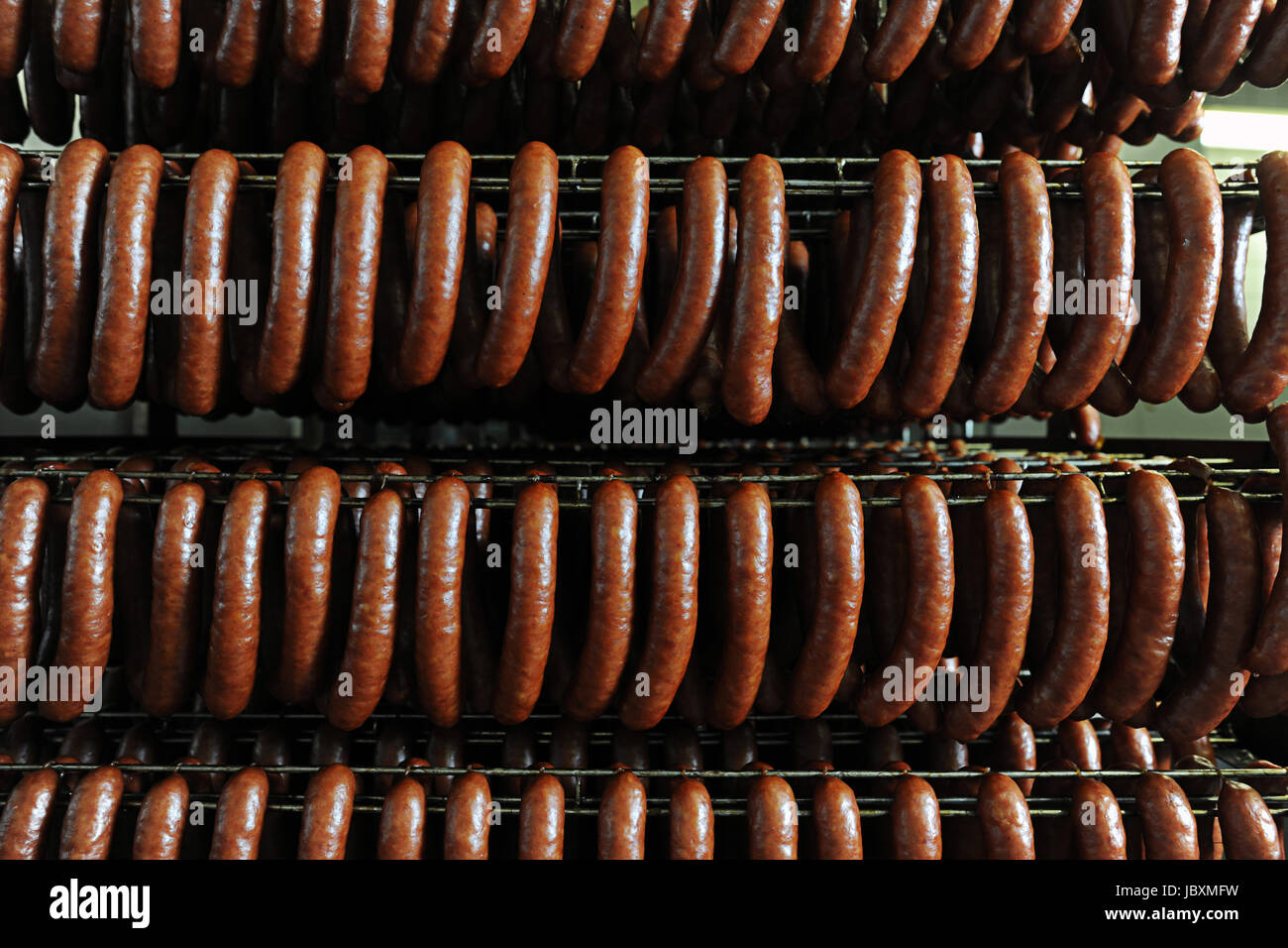 smoked meat at the butchery Stock Photo