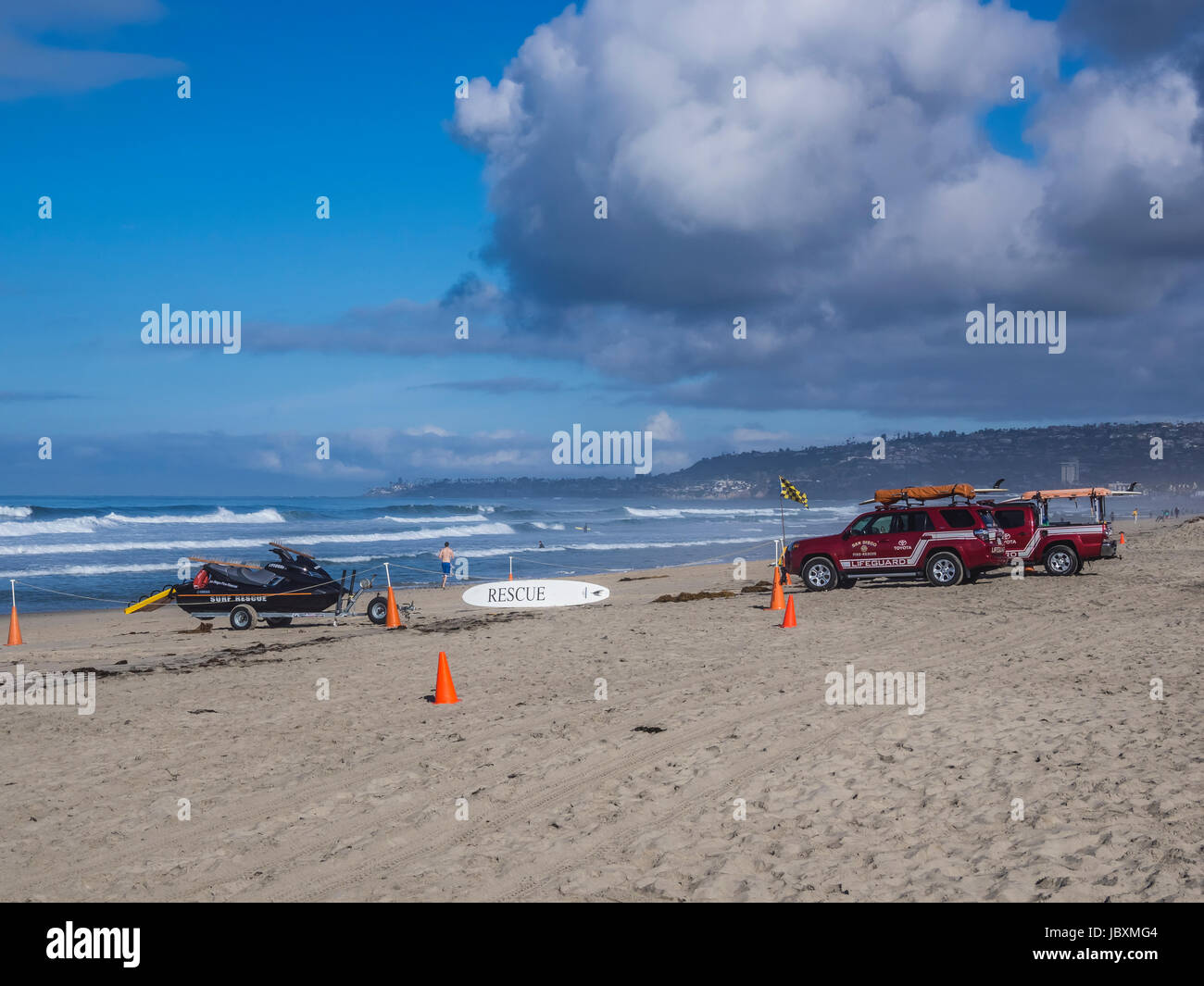 rescue equipment on beach for lifeguards Stock Photo - Alamy