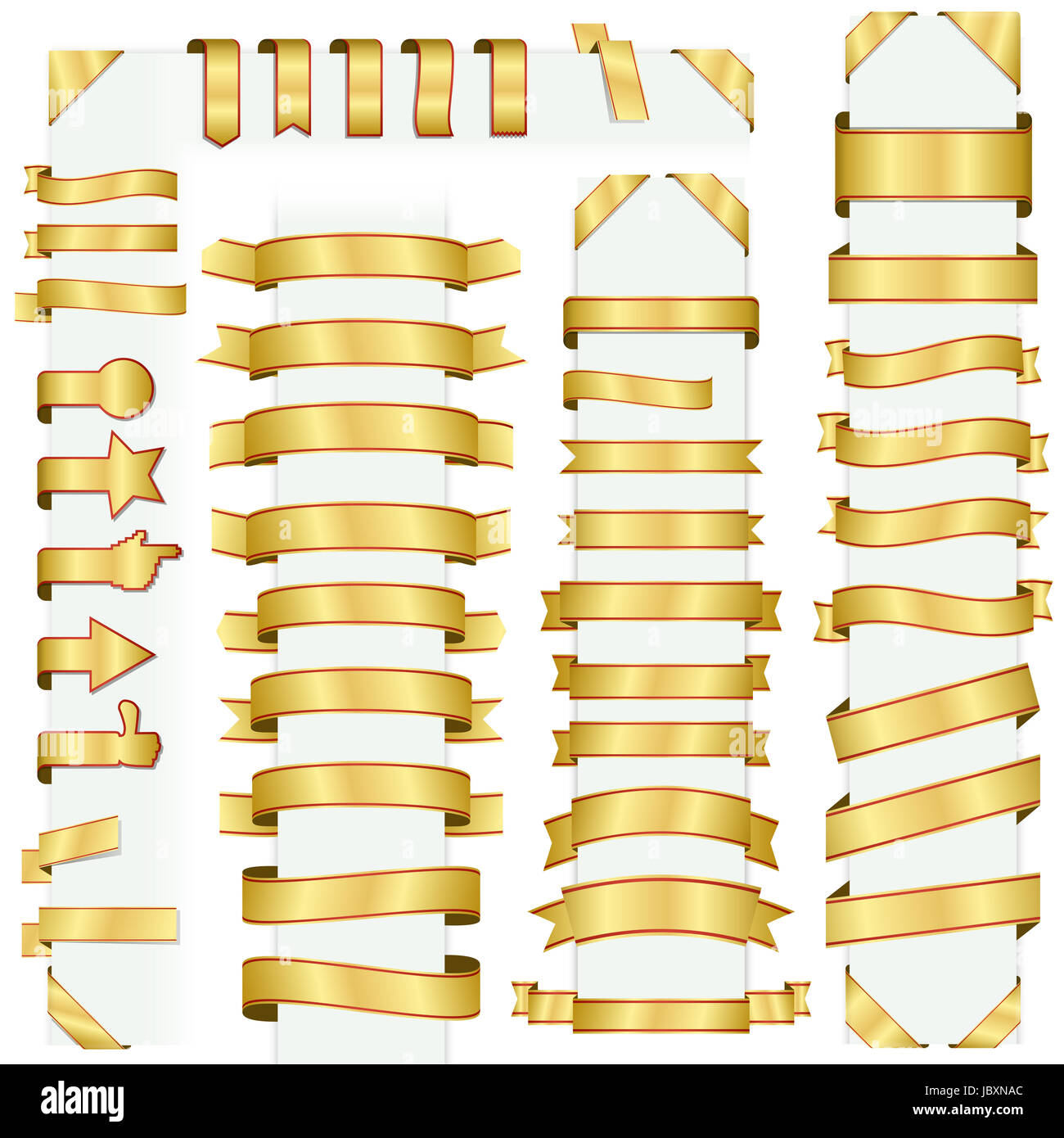 big collection of design retro banners gold Stock Photo