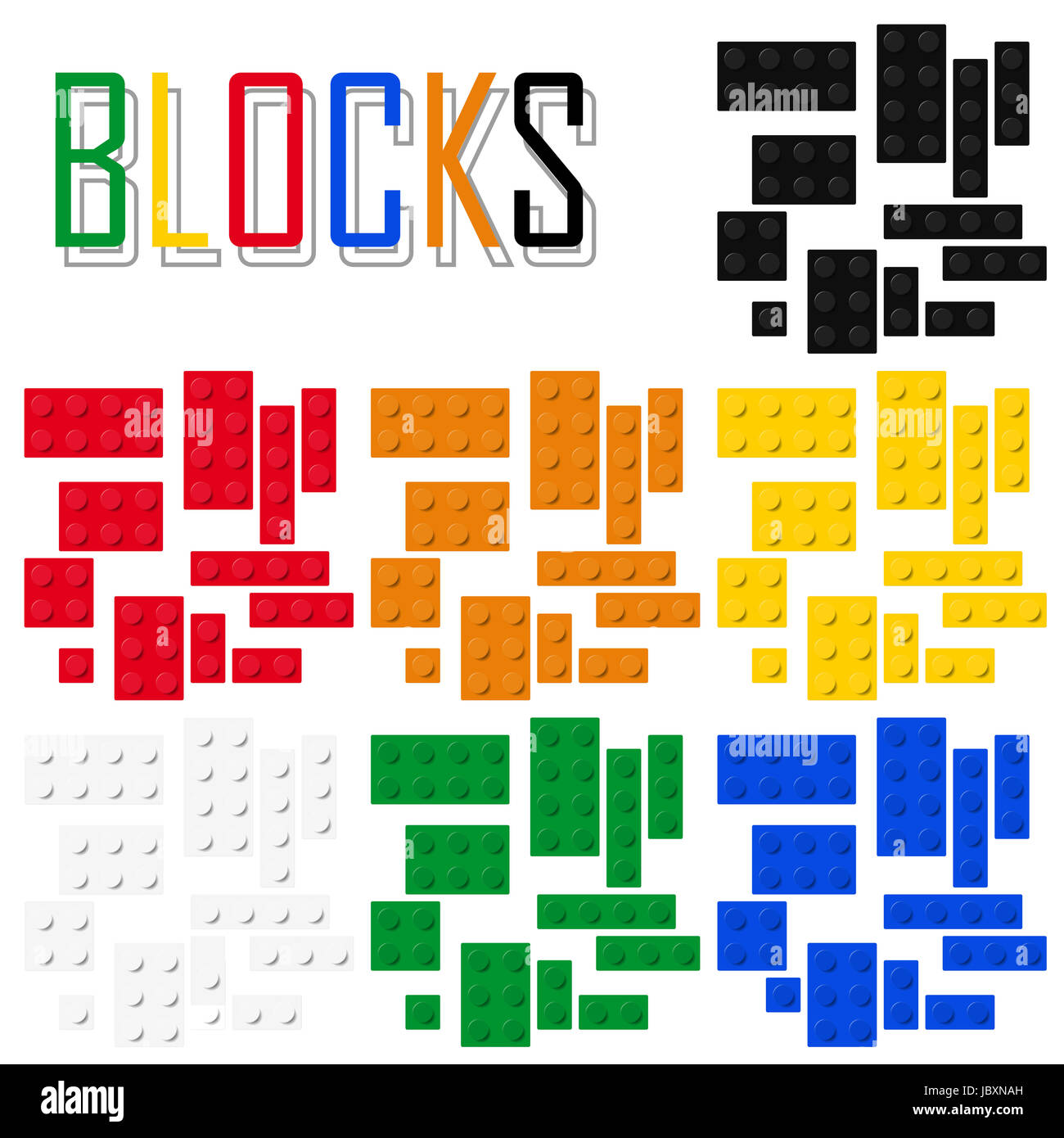blocks or bricks game vector multi colored Stock Photo - Alamy