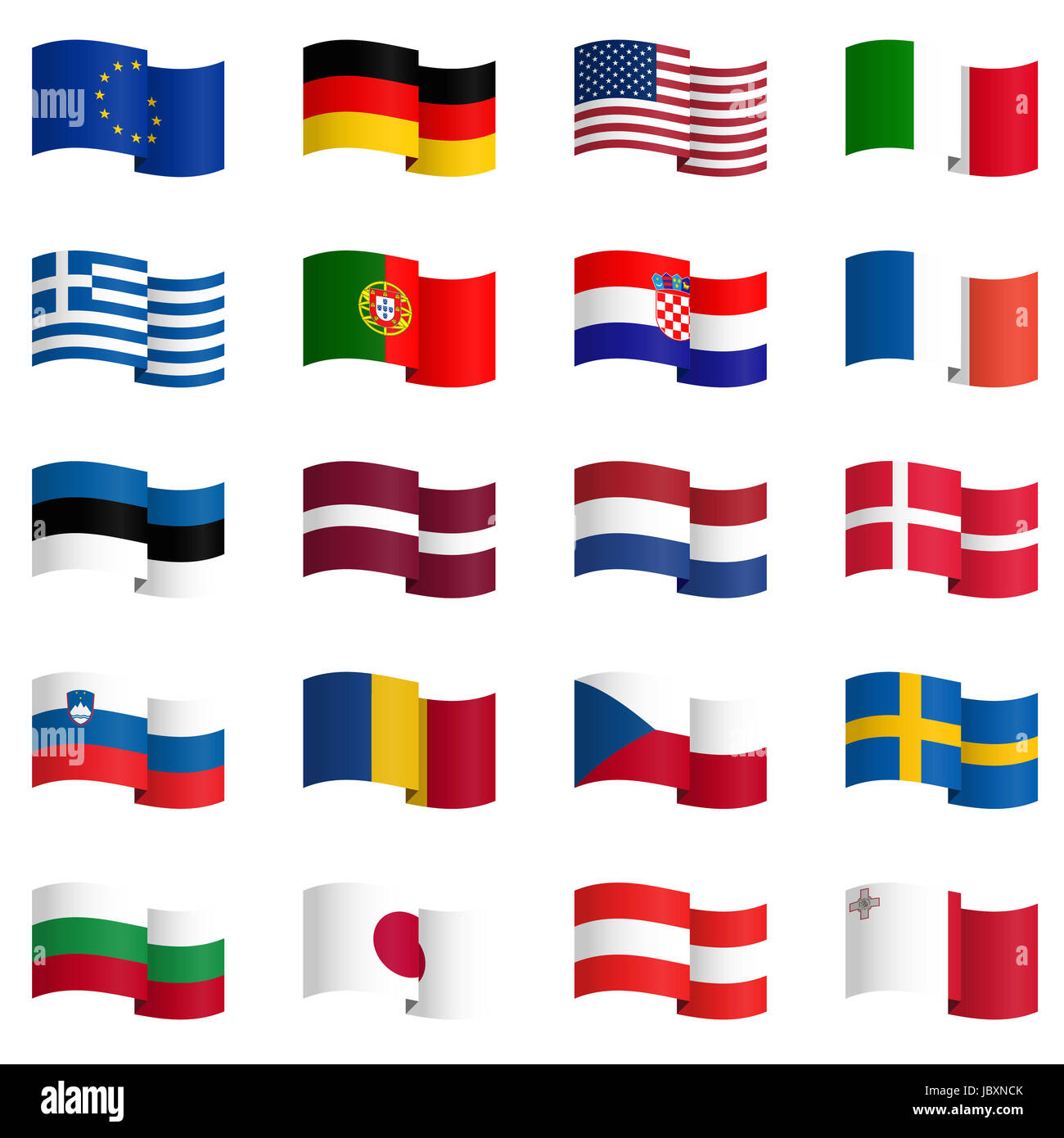 big collection of country flags No.1 Stock Photo