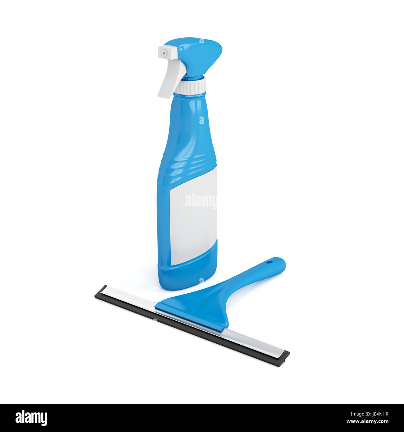 Squeegee and window cleaner spray bottle on white background Stock Photo Alamy
